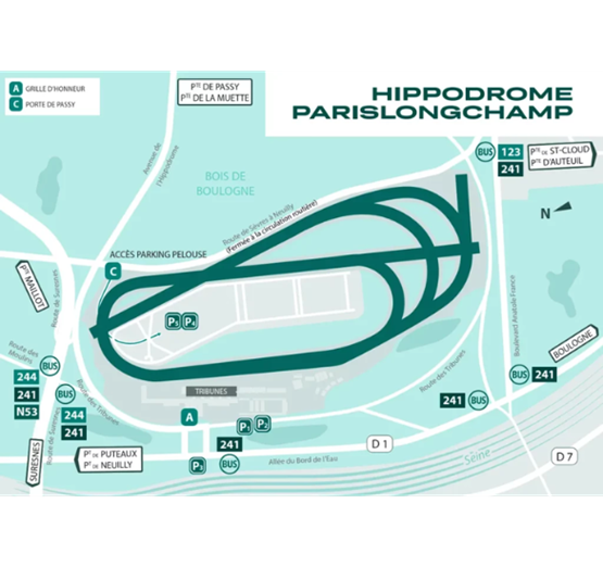 Hippodrome ParisLongchamp map